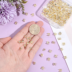 150 個の真鍮ボールチープ  カロット終了  クラムシェルノットカバー  14KGP本金メッキ  7.5x4.5x3.5mm  穴：0.8mmと1.6mm  内径：3.3mm&nbsp;KK-BBC0027-85A