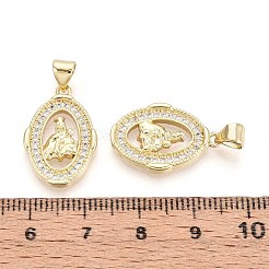 Brass Micro Pave Cubic Zirconia Pendants&nbsp;KK-T071-91G