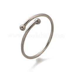 304 Stainless Steel Open Cuff Rings for Women&nbsp;RJEW-F170-03P-03