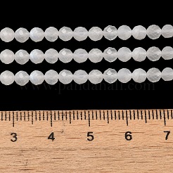 天然レインボー ムーンストーン ビーズ 連売り  多面カット  ラウンド  4~4.5mm  穴：0.8~0.7mm  約94個/連  15.55''（39.5センチメートル）&nbsp;G-B074-B07-03