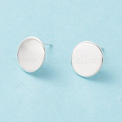 201 ステンレススチールスタッドピアス金具  316サージカルステンレススチールピンと垂直ループ付き  フラットラウンド  925銀メッキ  12mm  穴：2.5mm  ピン：0.7mm&nbsp;STAS-P308-11S