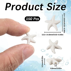 合成ターコイズ染めビーズ連売り150本  ヒトデ  フローラルホワイト  13.4~15x13.5~14.8x5.2~5.5mm  穴：1.3~1.6mm&nbsp;G-SC0002-80