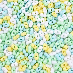 不透明なアクリルビーズ  ピーナッツ  ミックスカラー  6.5x4x3mm  穴：1.5mm  約199個/10g&nbsp;X1-MACR-T048-02M-03