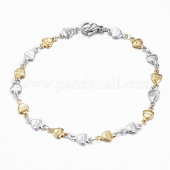 304 Stainless Steel Heart Link Chain Jewelry Sets&nbsp;SJEW-H103-02GP