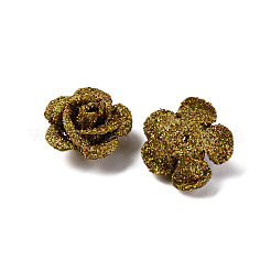 3D Rose Flower Baking Paint Aluminum Beads&nbsp;FIND-L019-01G