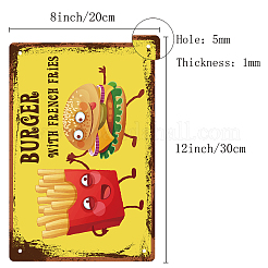 長方形の金属鉄の看板ポスター  家の壁の装飾のため  フード模様  200x300x2.2mm&nbsp;AJEW-WH0157-310