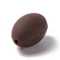 シリコーン焦点ビーズ  ラグビー  サドルブラウン  26x14x13mm  穴：3mm&nbsp;SIL-G003-B01