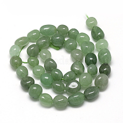 天然石グリーンアベンチュリンビーズ連売り  ナゲット  8~15x7~12x4~12mm  穴：1mm  約30~45個/連  15.7インチ&nbsp;X-G-R445-8x10-22