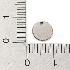 変色しない304ステンレススチールチャーム  空白タグのスタンプ  フラットラウンドのチャーム  ステンレス鋼色  8x1mm  穴：1mm&nbsp;STAS-G318-05P