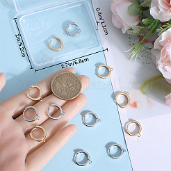16Pcs 2 Colors Brass Hoop Earrings Findings&nbsp;KK-BBC0013-93