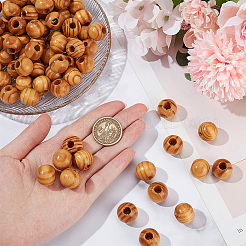 120Pcs Pinewood Large Hole European Beads&nbsp;WOOD-OC0003-81B