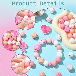 シリコンフォーカルビーズセット  ミックスカラー  15mm  穴：2mm  4色  6個/カラー  24pc&nbsp;SIL-YW0001-48