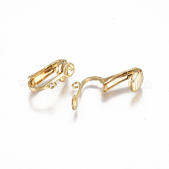 304ステンレススチールクリップオンイヤリング金具  カン付き  穴開けないイヤリング  18KGP本金メッキ  16x12x7.5mm  穴：1.8mm&nbsp;STAS-L234-136G