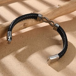 Braided Microfiber Leather Cord Bracelets for Men&nbsp;BJEW-Z081-07P-02