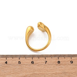 リング 304 ステンレススチール オープンカフリング  ゴールドカラー  usサイズ6（16.5mm）&nbsp;RJEW-Z082-01D-G