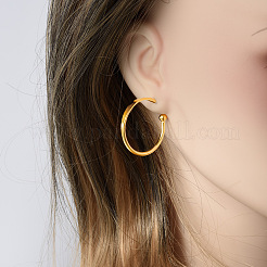 304 Stainless Steel Minimalist C-Shaped Stud Earrings&nbsp;RU9520-2