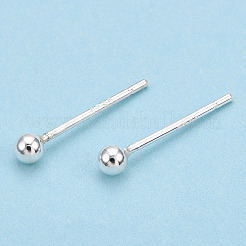 スターリングシルバー ラウンド ボール スタッド イヤリング 925 個  銀  2.5mm  ピン：0.8mm&nbsp;STER-T005-01B