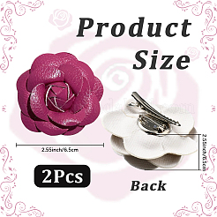 Imitation Leather Shoe Buckle Clips with Iron Clip&nbsp;FIND-CL0001-92B