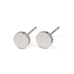 女性のための真鍮のスタッドピアス  花  プラチナメッキ  6mm&nbsp;EJEW-G441-03P