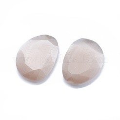 キャッツアイカボション  多面カット  ナゲット  アンティークホワイト  17.5x12.5x3.5mm&nbsp;G-G795-10-01