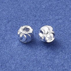 真鍮ビーズ  ニッケルフリー  ラウンド  銀  2.2x2mm  穴：0.8mm&nbsp;KK-A236-18S