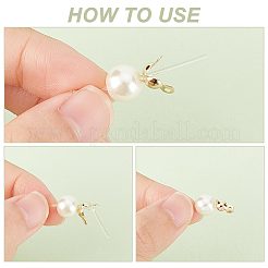 304ステンレススチールボールチープ300個  カロット終了  クラムシェルノットカバー  ゴールドカラー  8x4mm  穴：1.2mm  内径：3mm&nbsp;STAS-UN0046-97