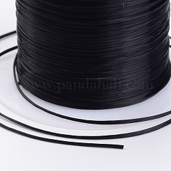 フラット弾性クリスタルストリング  弾性ビーズ糸  ストレッチブレスレット作り用  ブラック  0.8mm  約10.93ヤード（10m）/ロール  25のロール/袋&nbsp;EW-S001-22
