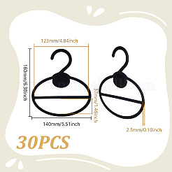 スカーフ用PPプラスチックハンガー  オーバル  ブラック  160x140x2.5mm&nbsp;LS-AJEW-WH0314-893