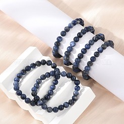 天然ソーダライトビーズのストレッチブレスレット  2インチ（5.2cm）&nbsp;X-BJEW-F203-05