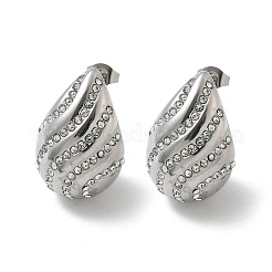 304 Stainless Steel Teardrop Stud Earrings&nbsp;EJEW-B108-07P