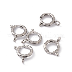 変色しない201ステンレススチールスプリングリング留め具  ステンレス鋼色  12x2.5mm  穴：3mm&nbsp;STAS-J401-LD022-12