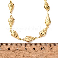304 Stainless Steel Leaf Link Chain Necklaces for Women&nbsp;NJEW-G178-10G