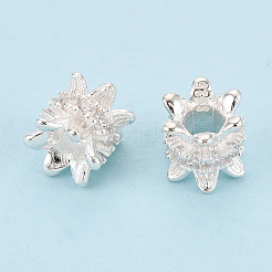 925スターリングシルバースペーサービーズ  花  銀  7.5~8x8x8mm  穴：3mm&nbsp;STER-T008-28S