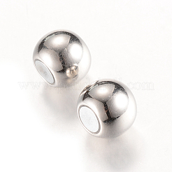 アクリルマグネットクラスプ  二重丸  プラチナ  18x11mm  半分穴：5mm&nbsp;X-CCB-T001-01P