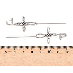 バイキングノット 316ステンレススチール イヤーラップ クローラーフックイヤリング  カフイヤリング  アンティークシルバー  71.5x21mm&nbsp;AJEW-C044-19AS