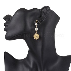 Glass Pearl Dangle Stud Earrings&nbsp;EJEW-JE06543-03