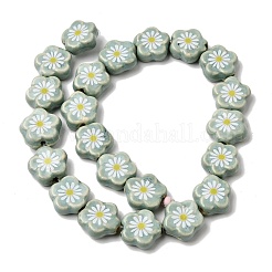 Glaze Daisy Flower Printed Porcelain Beads&nbsp;PR-CBA03B0-04B