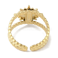 Ion Plating(IP) 304 Stainless Steel Enamel Cuff Finger Rings&nbsp;RJEW-L107-081G-01