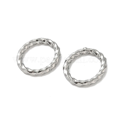 304ステンレススチールツイストリンクリング  変色しない  ステンレス鋼色  オーバル  13x11x1.5mm  内径：10x7.5mm&nbsp;STAS-L300-006C-P