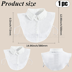 取り外し可能なコットンシャツ レディース つけ襟  ネックライントリム DIY 衣服アクセサリー  ホワイト  330x380x7.5mm&nbsp;AJEW-WH20816-009A