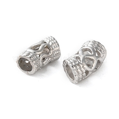 中空合金ビーズ  チューブ  プラチナ  9.5x5~5.5mm  穴：3.5mm&nbsp;FIND-L020-005P