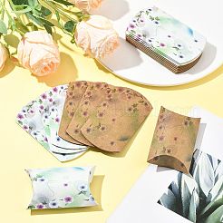 30Pcs 2 Styles Flower Printed Paper Pillow Gift Boxes&nbsp;CON-FS0001-21B
