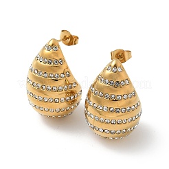 304 Stainless Steel Teardrop Stud Earrings&nbsp;EJEW-B108-06G