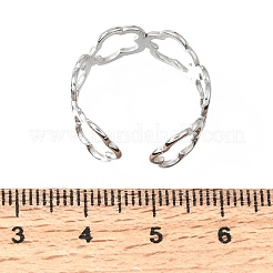 304ステンレススチールカフオープンリング  花  ステンレス鋼色  10mm  内径：19mm&nbsp;SA-CBA383B-02P