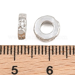 Brass Micro Pave Clear Cubic Zirconia Beads&nbsp;KK-CBA78C7-25P