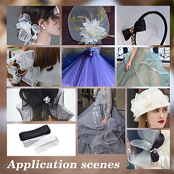 Polyester Deco Mesh Ribbons&nbsp;OCOR-WH0064-76B