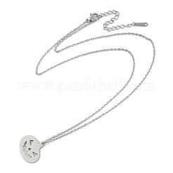 Halloween Series 202 Stainless Steel Cable Chain Pumpkin Pendant Necklaces&nbsp;LS-NJEW-S005-01P-B