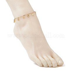 304 Stainless Steel Shell Shape Tassle Paperclip Chain Anklets&nbsp;AJEW-AN00751