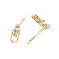SHEGRACE Brass Micro Pave Cubic Zirconia Stud Earrings&nbsp;XGRQ4N622-727G