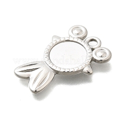 304 Stainless Steel Pendant Cabochon Settings&nbsp;STAS-E545-04E-P